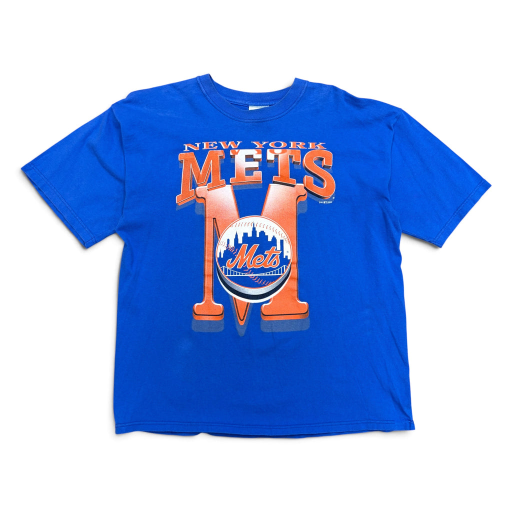 2002 Dynasty MLB New York Mets Logo Tee Blue