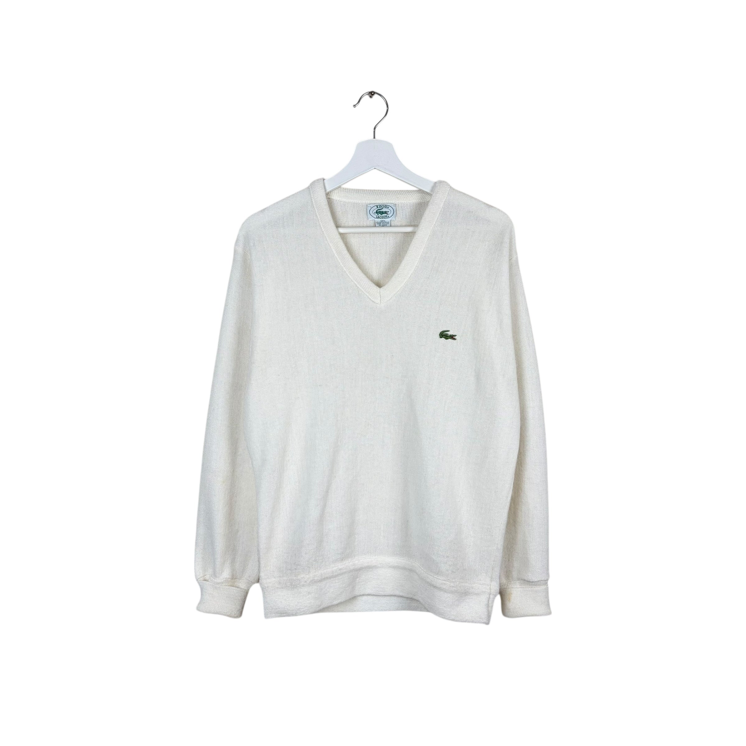 Vintage IZOD x Lacoste V-Neck Logo Knit White