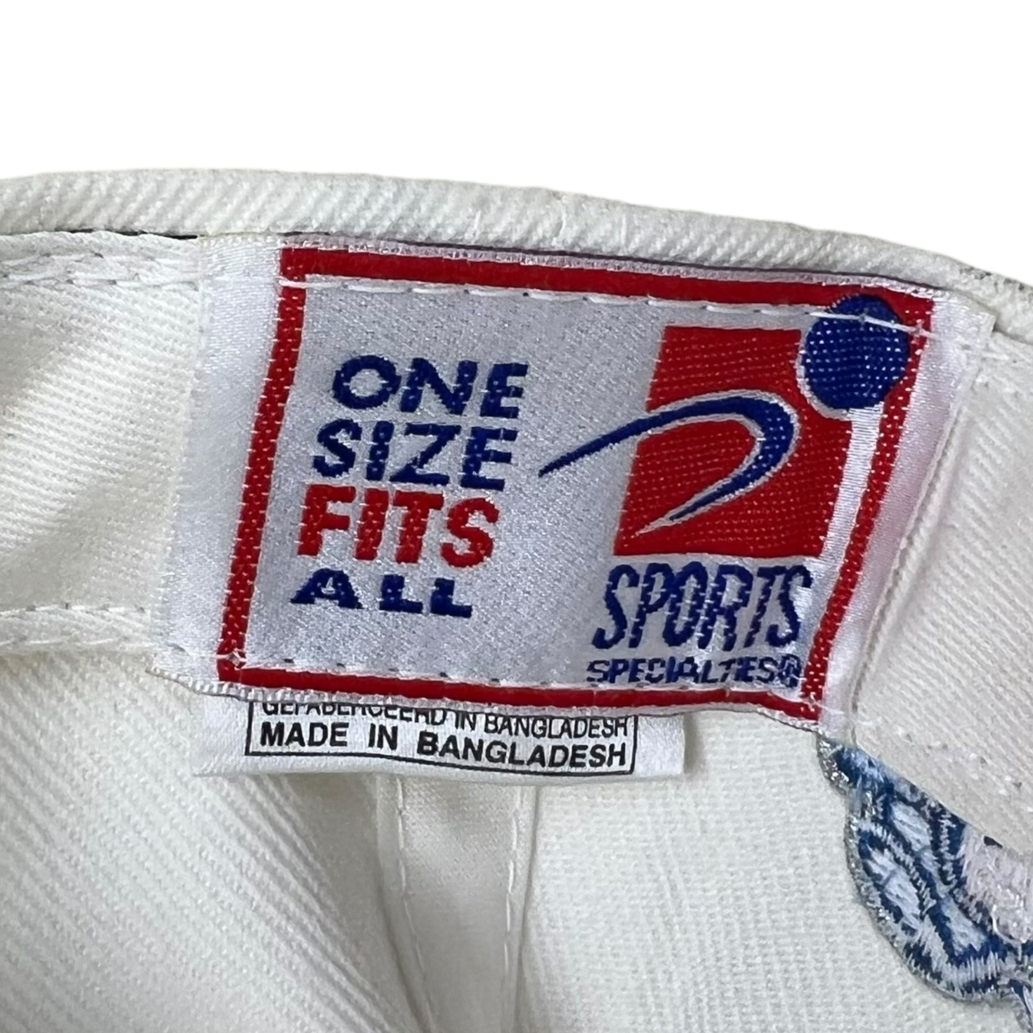 Vintage Sports Specialties Columbus Blue Jackets Script SnapBack Hat White Blue