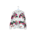 Vintage Willow Ridge Women’s Floral Handknit Cardigan Cream