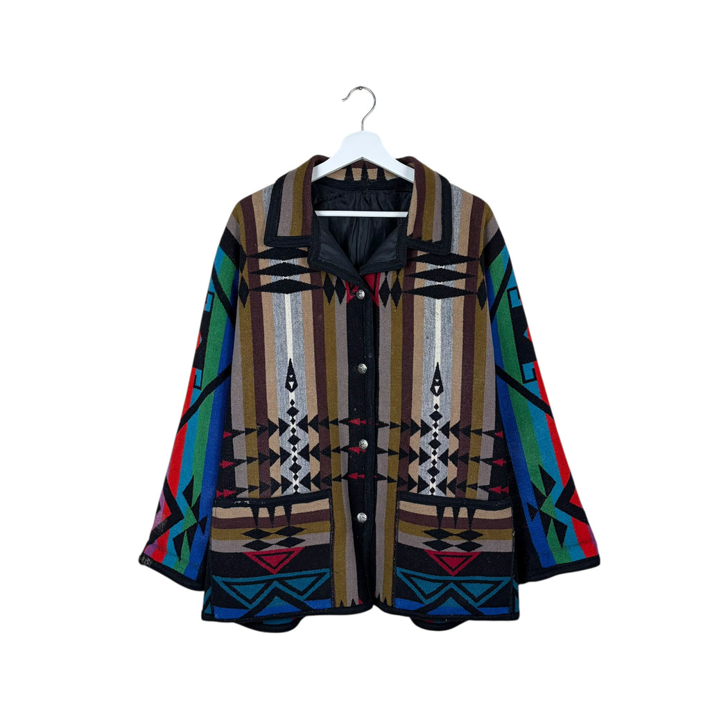 Vintage Wool Navajo Western Pattern Button Up Jacket