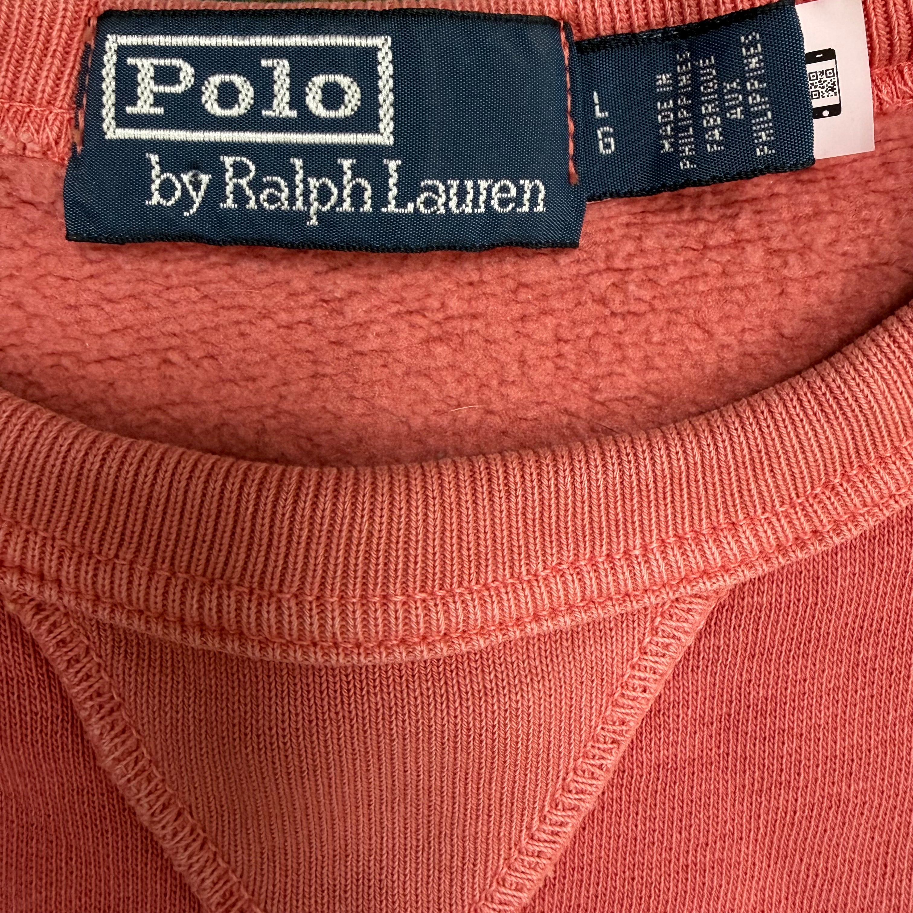 Vintage Polo By Ralph Lauren “Property Of 6 L 7” Crewneck Coral