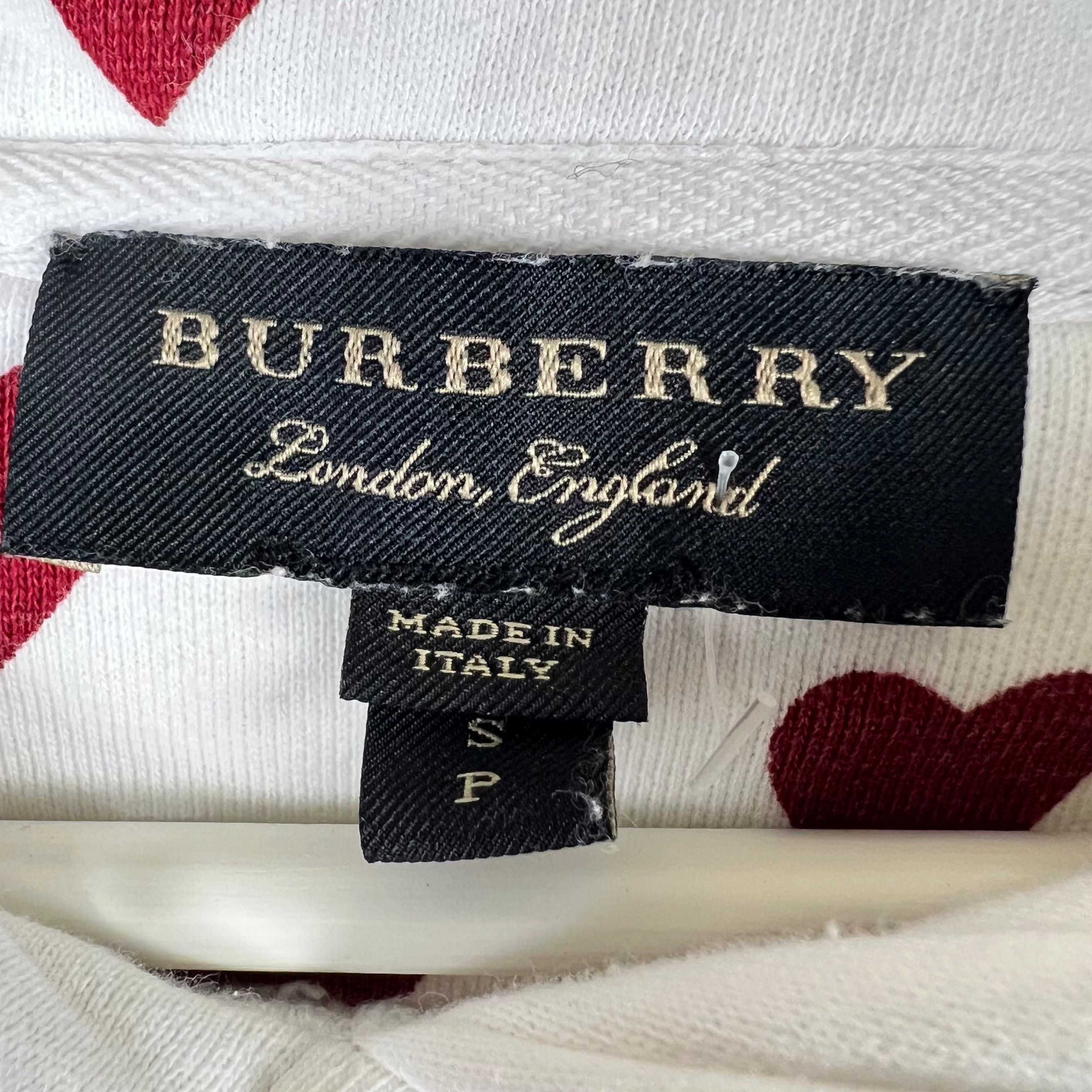Burberry Heart Print Hoodie White