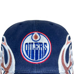Vintage ANCO NHL Edmonton Oilers Flaming Embroidery Logo StrapBack