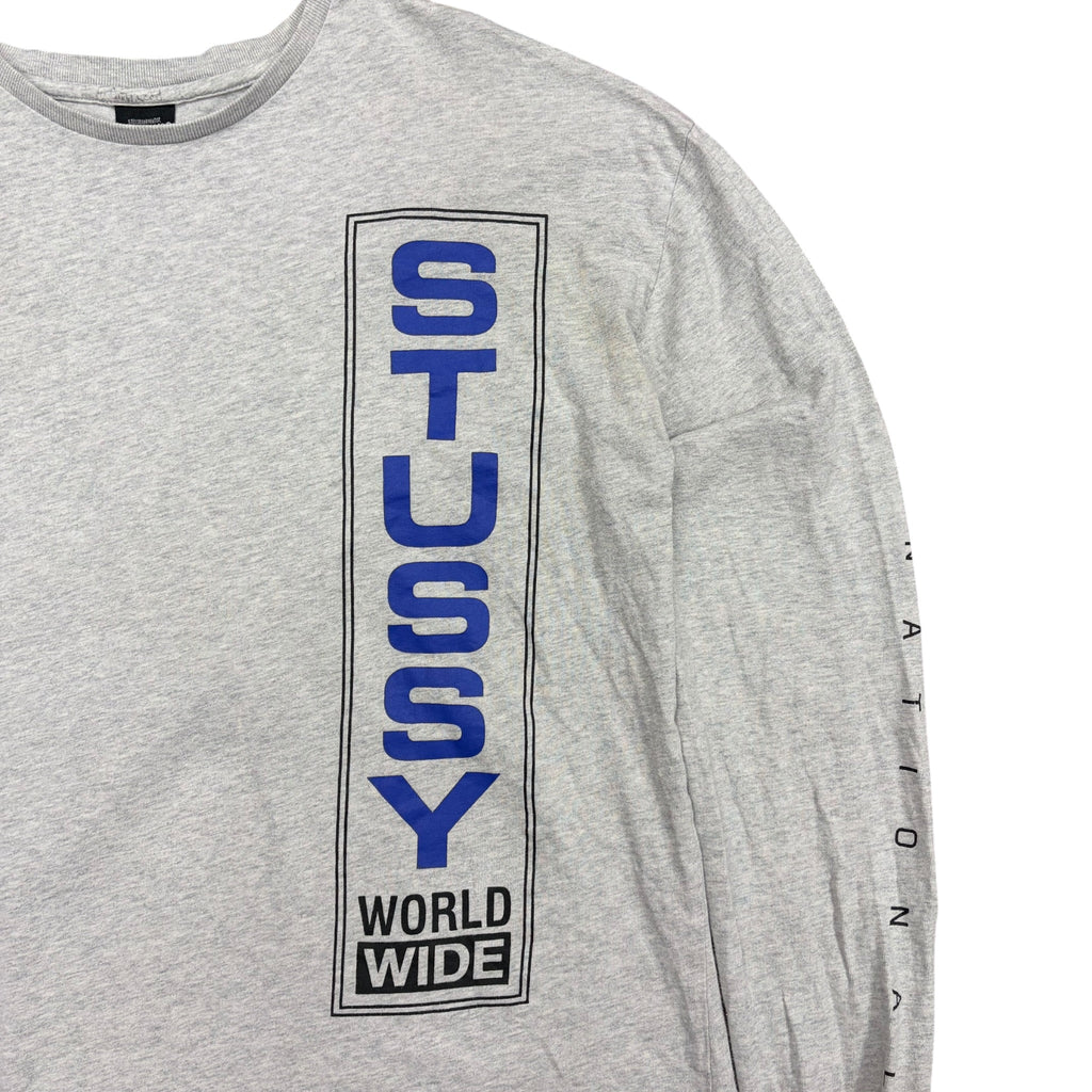 Stussy Worldwide International Longsleeve Grey