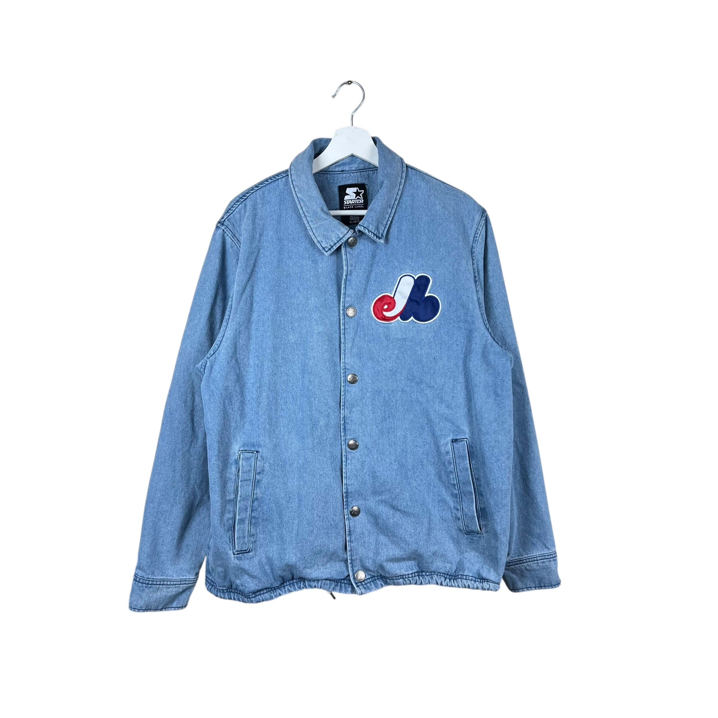 Vintage Starter MLB Montreal Expos Denim Jacket Mid Wash