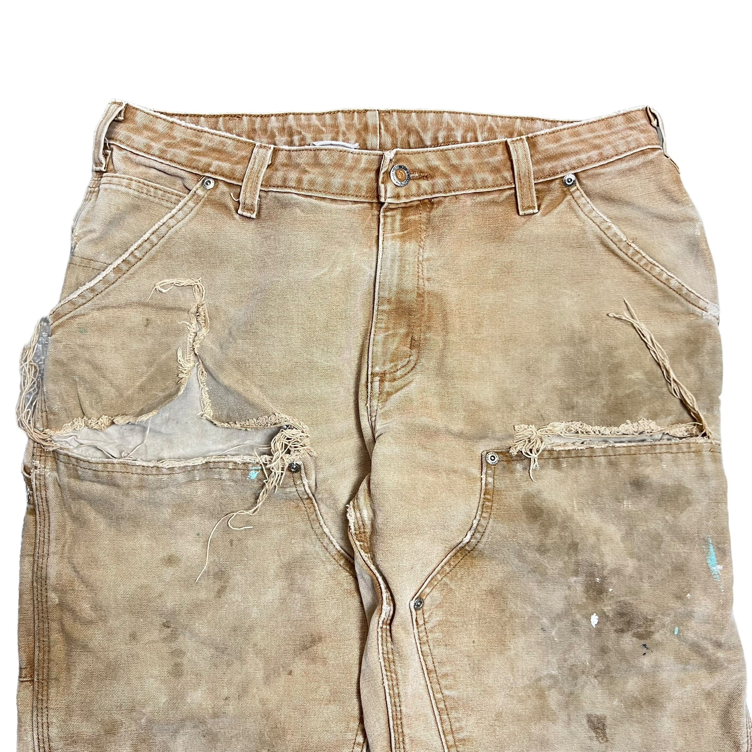 Vintage Carhartt Original Fit Double Knee Carpenter Pants Beige