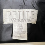 Vintage Petite Sophisticate Women’s Button Up Leather Jacket Black