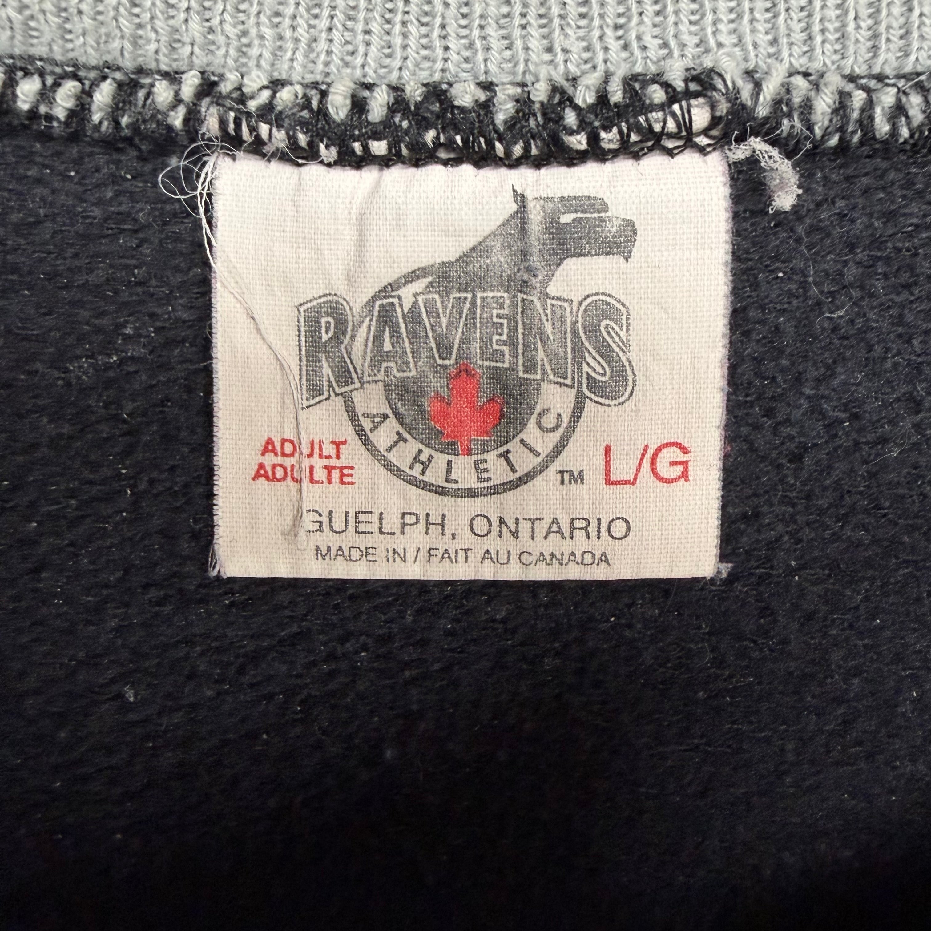 1994 Ravens Athletics NBA Toronto Raptors Big Spellout Logo Crewneck