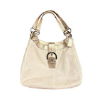 Coach Soho Lynn Hobo Gold Leather Bag Ivory White