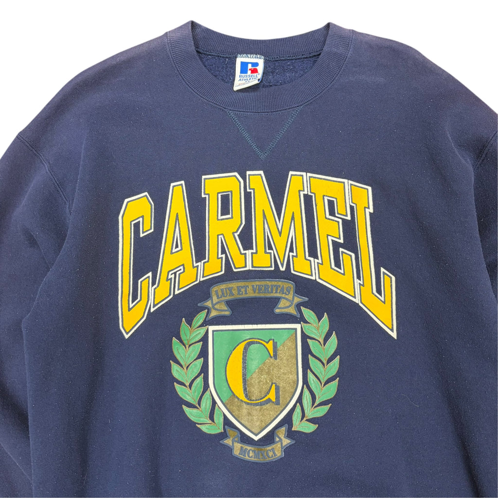 Vintage Russell Athletics Carmel Crest Logo Crewneck Navy