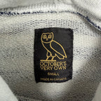 OVO Gold Embroidered Logo Stripe Hoodie White/Navy