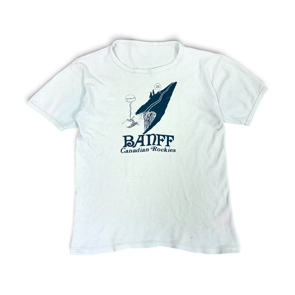 1970’s Banff Canadian Rockies Ski Comedy Tee Pale Green