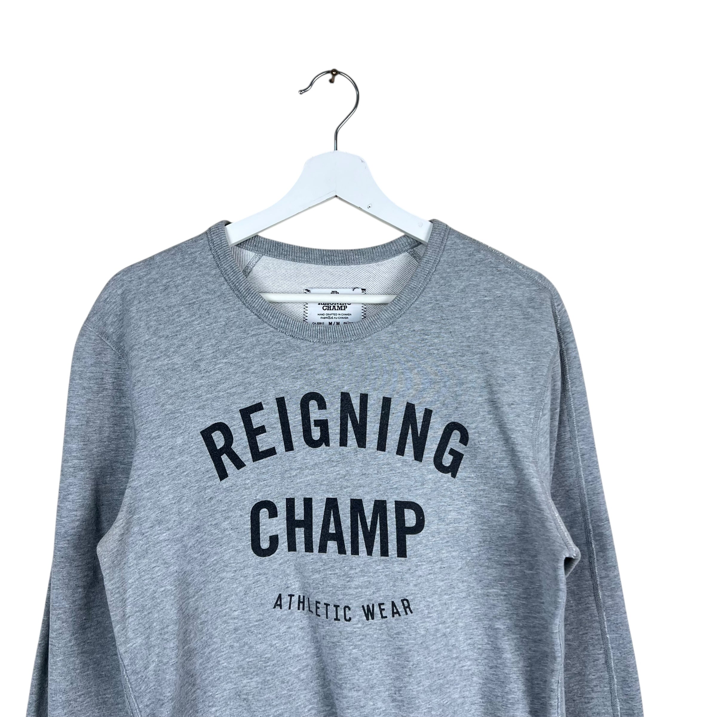 Reigning Champ Arc Spellout Crewneck Heather Grey