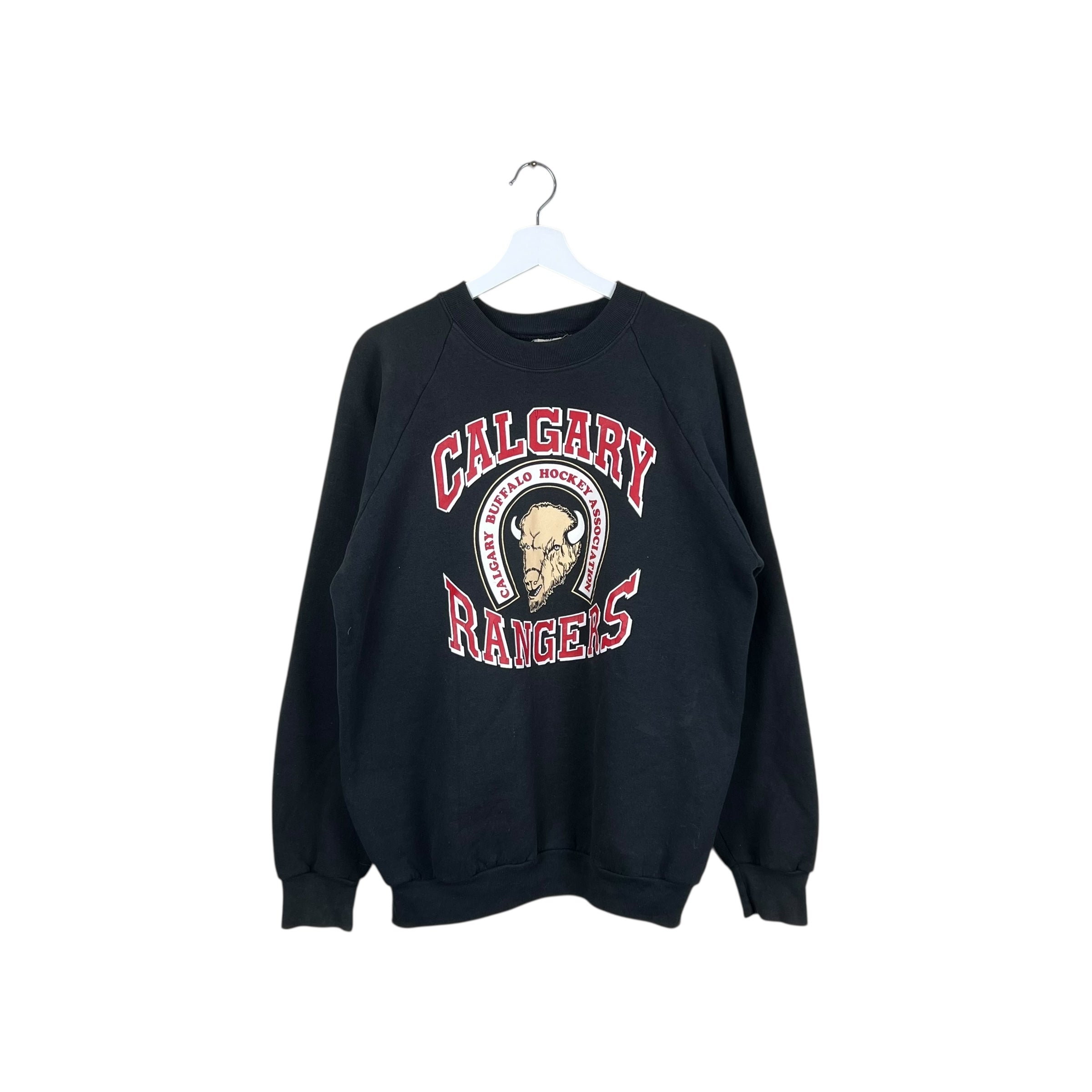 Vintage Calgary Rangers Arch Logo Crewneck Black