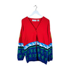 Vintage Principles Sun Graphic Cardigan Red
