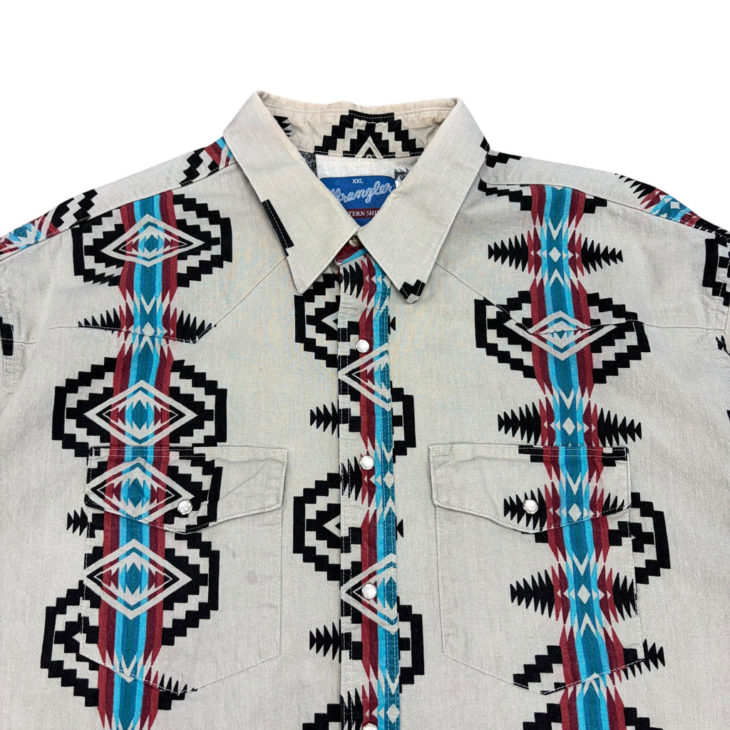 Vintage Wrangler Western Aztec Printed Short Sleeve Shirt