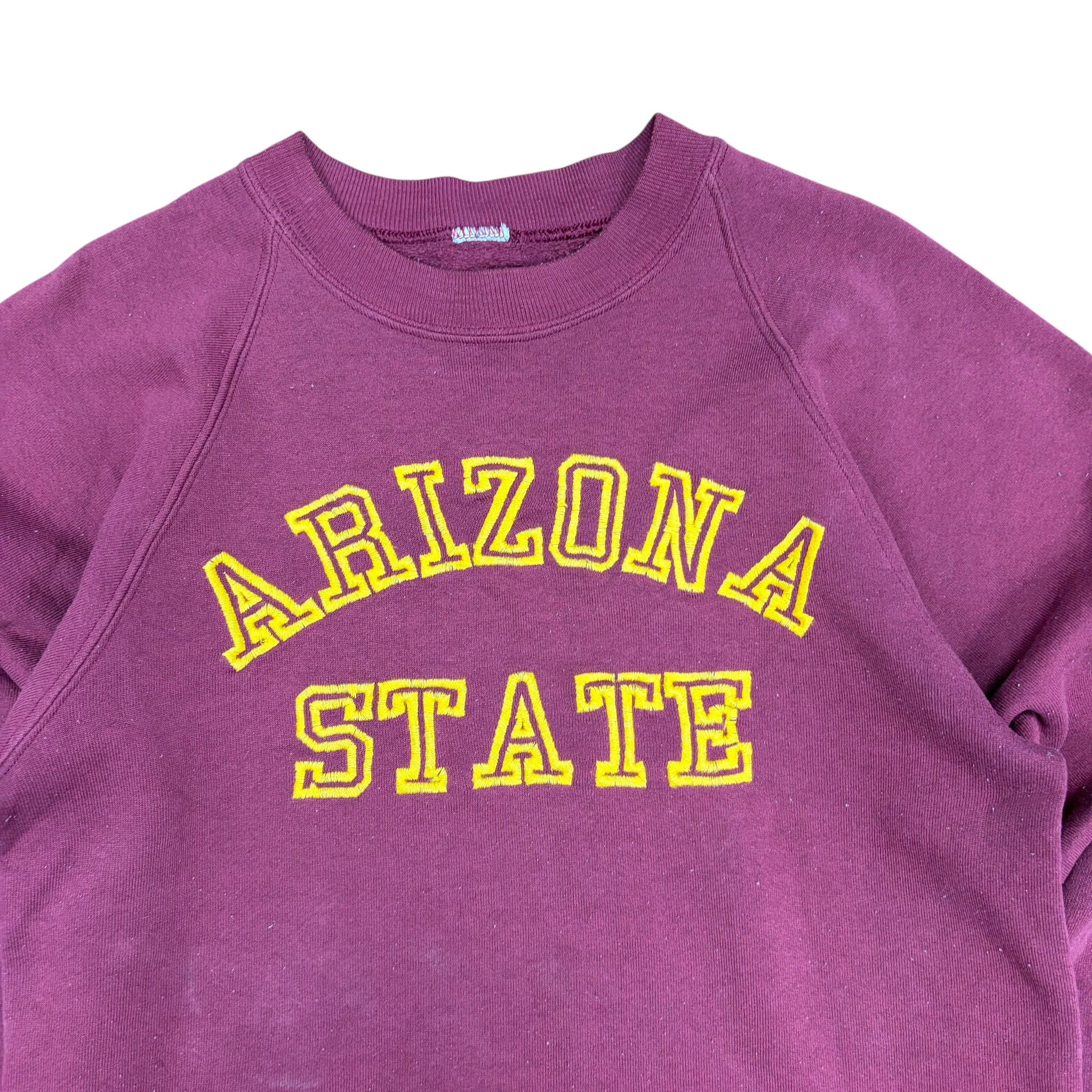 Vintage Arizona State University Arch Spellout Crewneck Burgundy