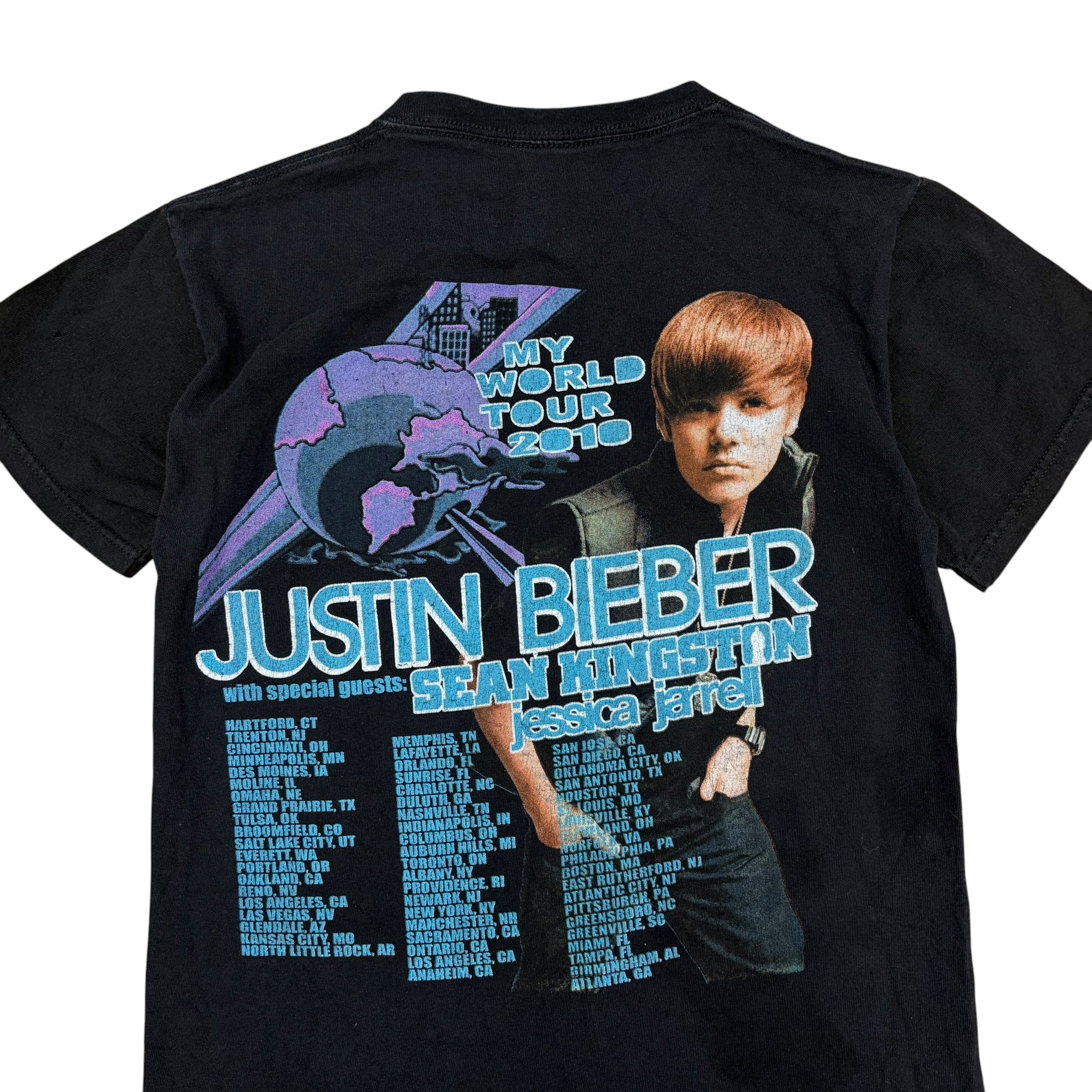 Vintage Justin Bieber “My World” Tour Tee Black