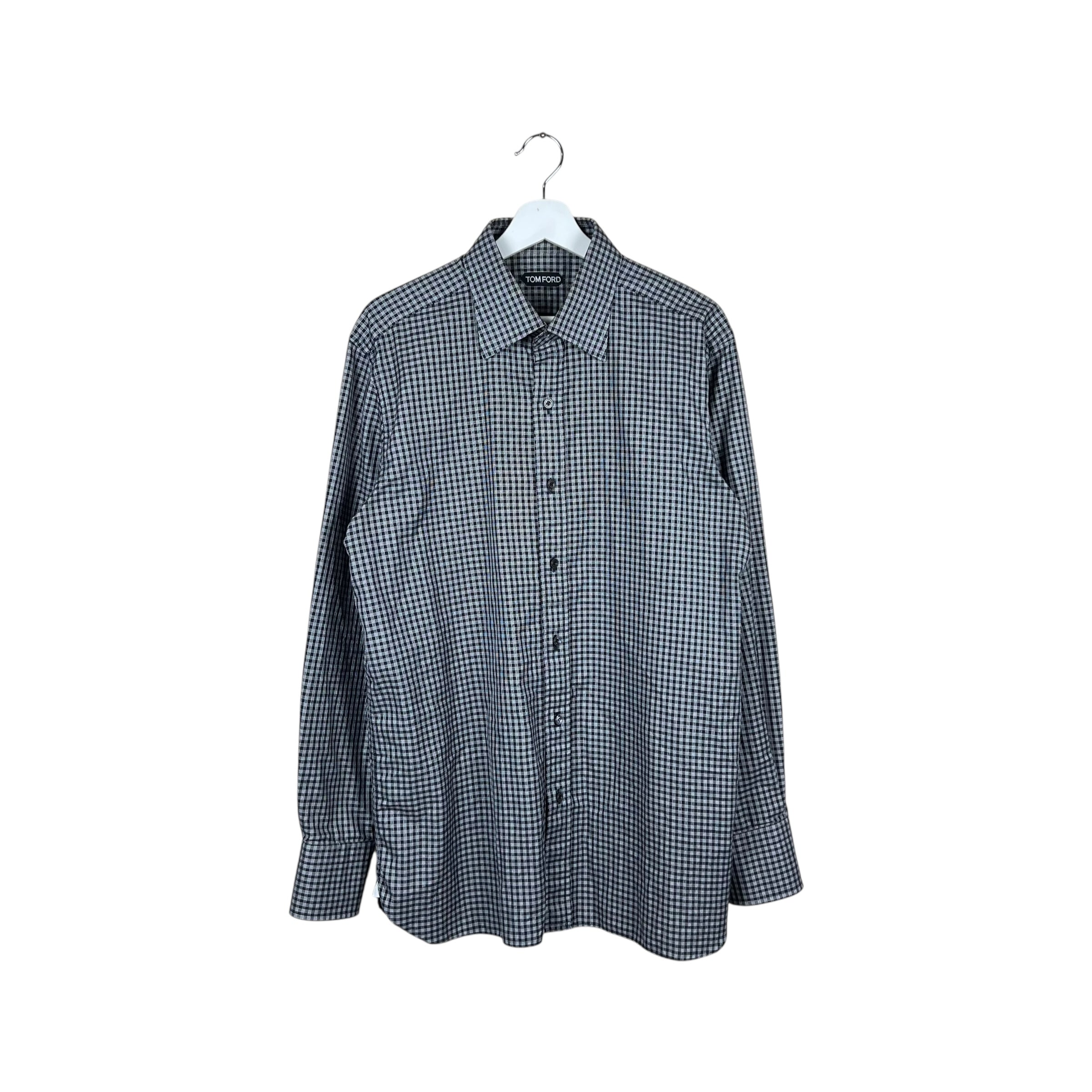 Tom Ford Checkered Dress Shirt Black/White