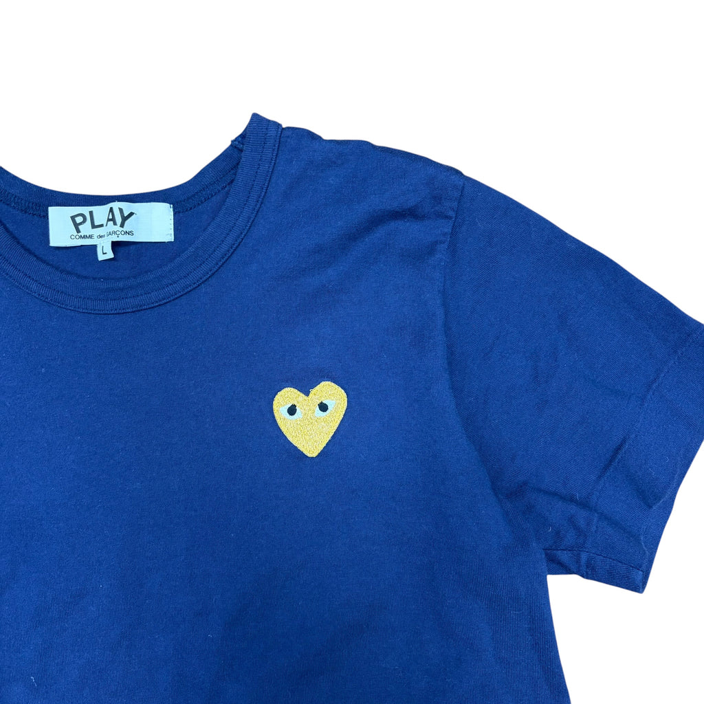 Comme Des Garçon Women’s Gold Heart Tee Blue