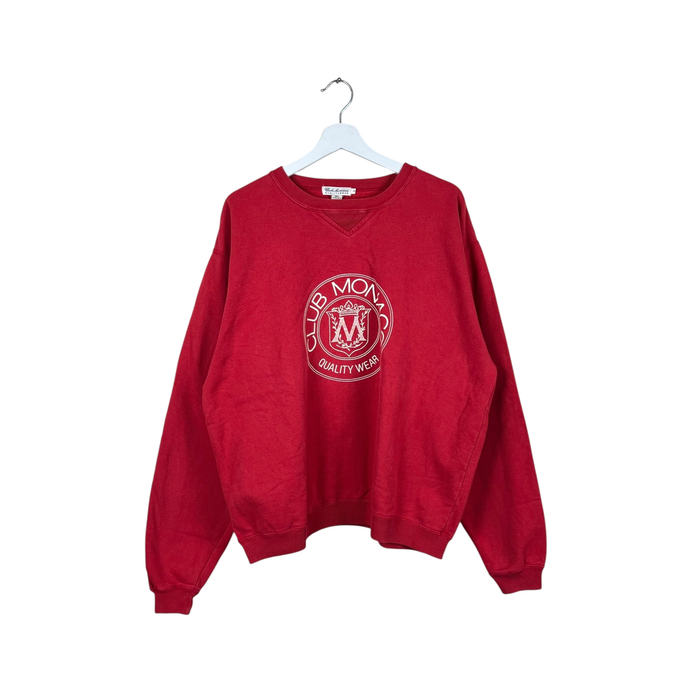 Vintage Club Monaco Crest Logo Crewneck Chilli Red
