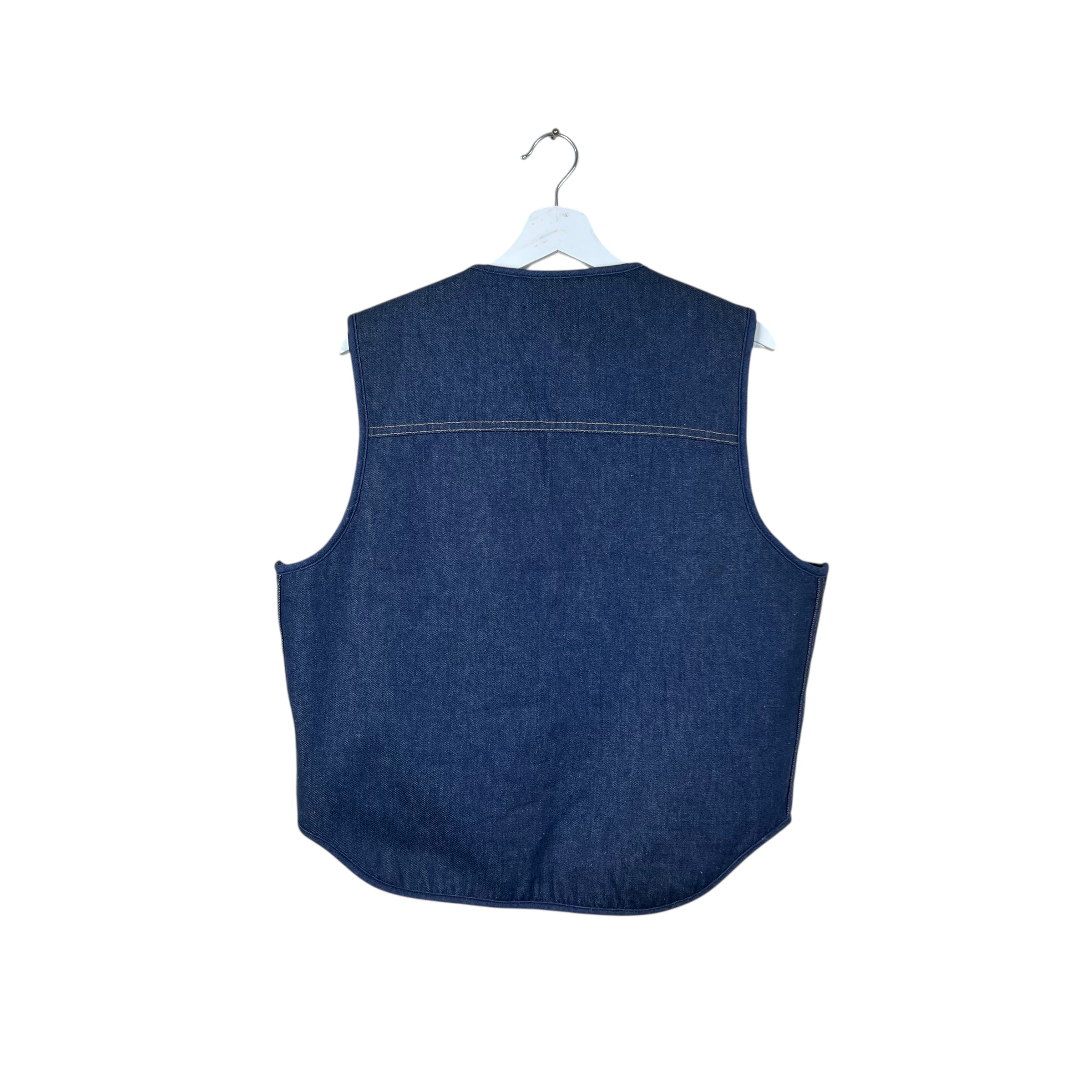 Vintage Carhartt Sherpa Lined Denim Vest Dark Wash