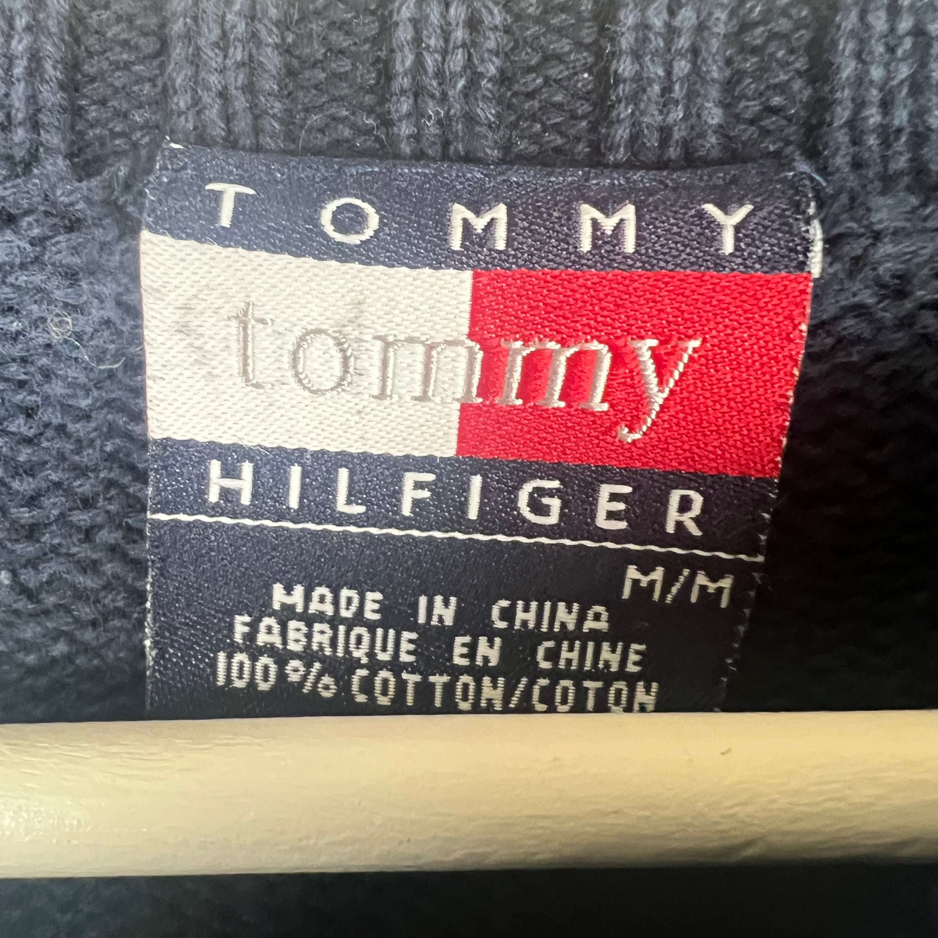 Vintage Tommy Hilfiger Women’s Crest Logo Knit Navy Blue