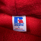 Vintage 80s Russell Athletic Blank Pullover Hoodie Red