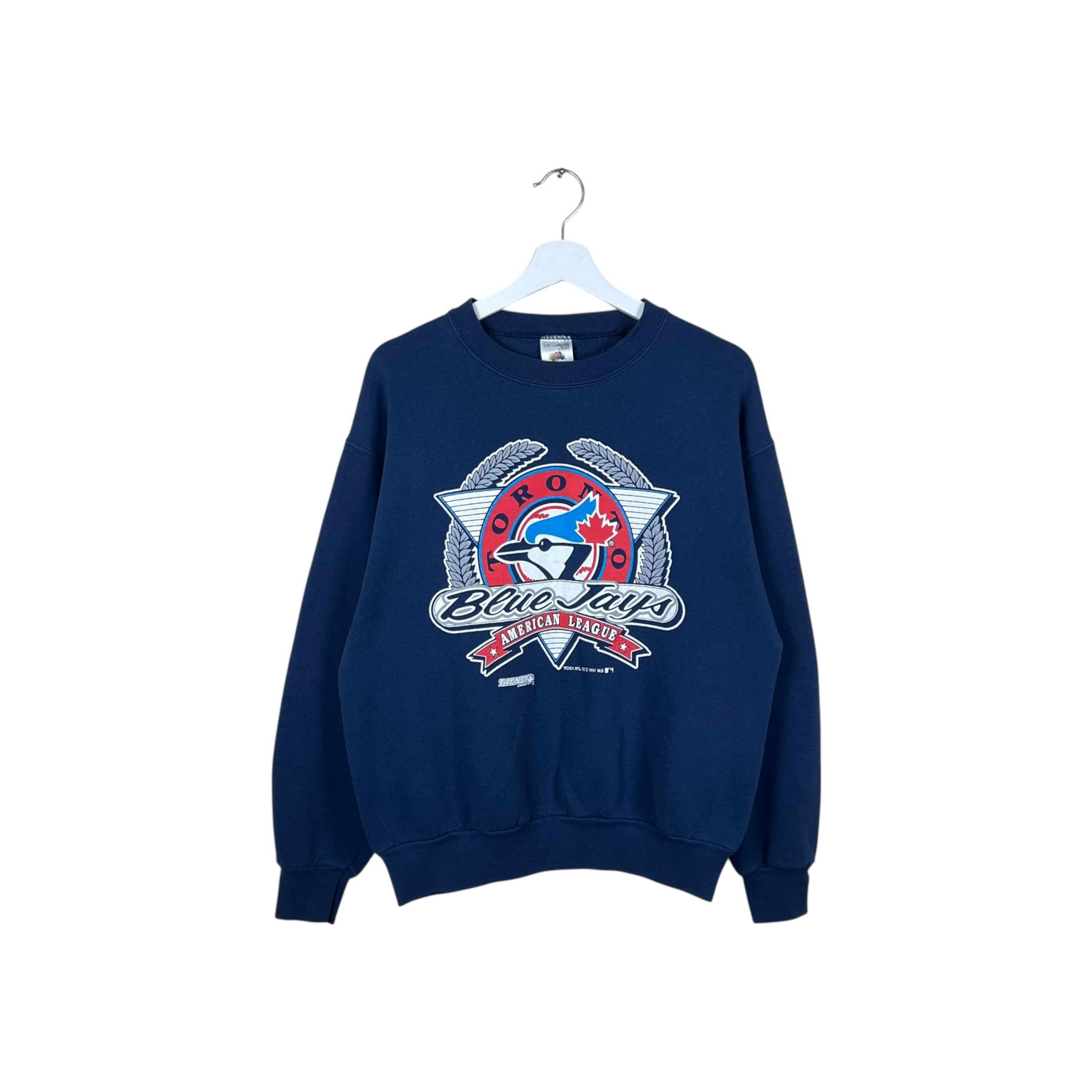 1991 Trench MLB Toronto Blue Jays Arch Logo Crewneck Navy