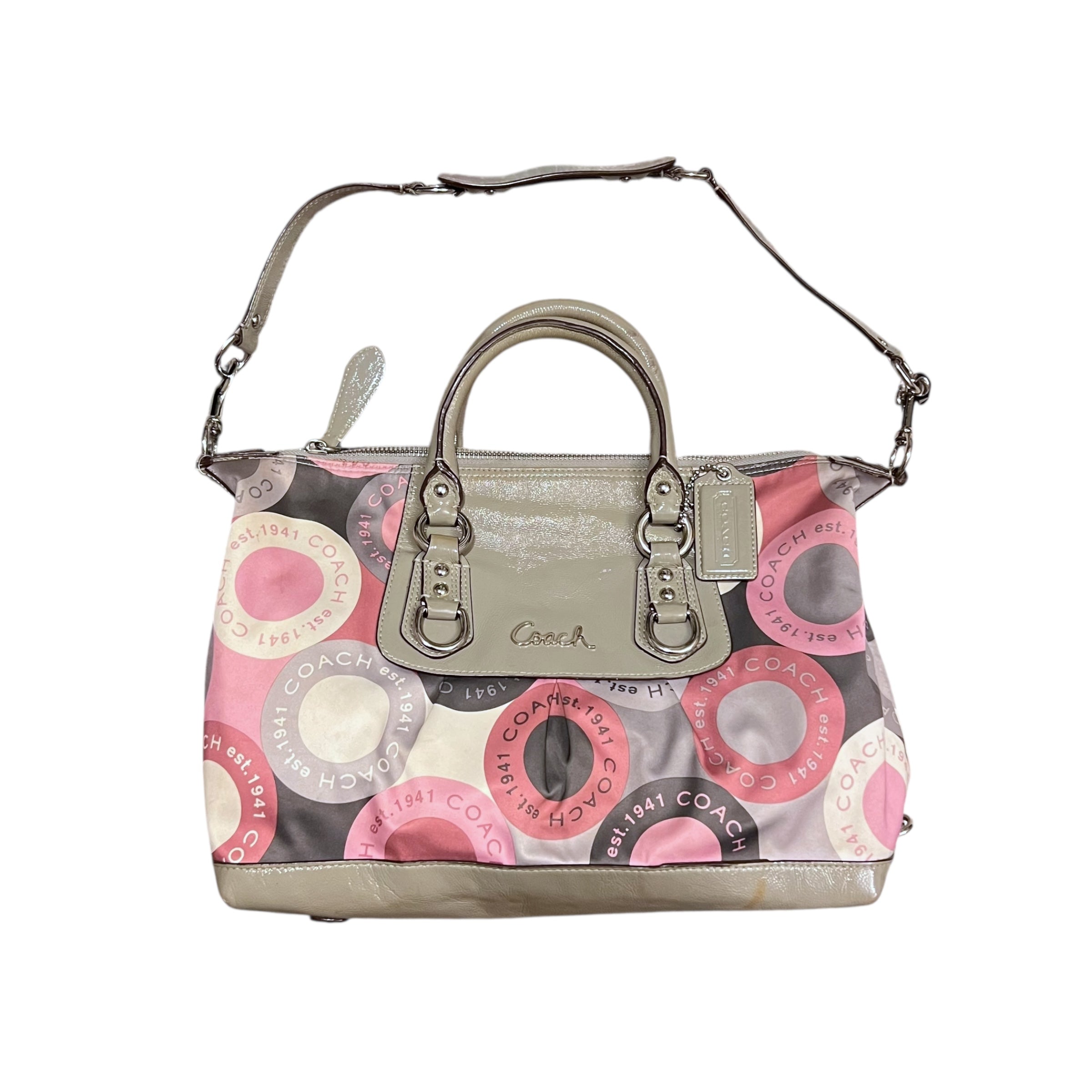 Coach Ashley Snaphead Bag Pink/Grey