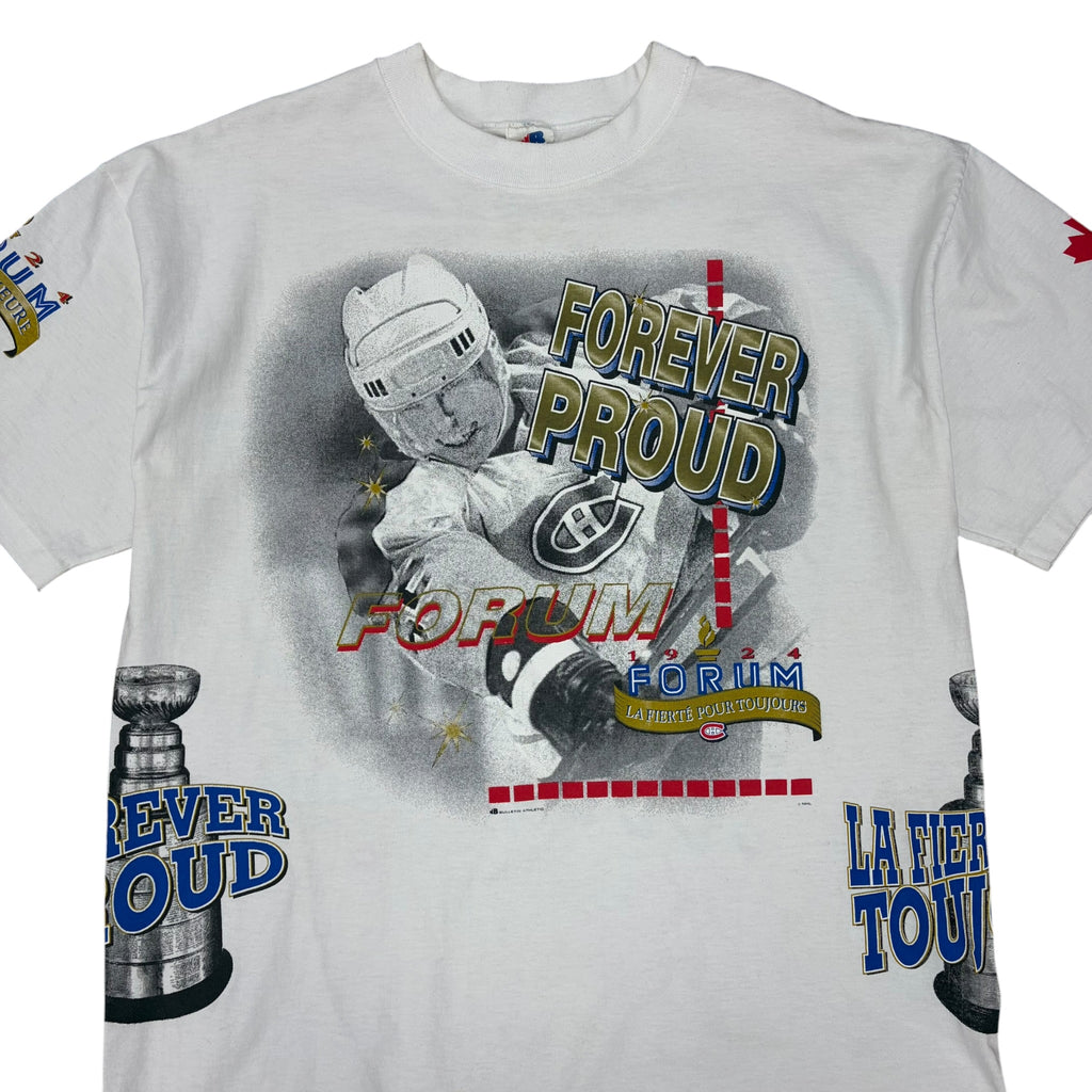 1993 Bulletin NHL Montreal Canadiens Forum “Forever Proud” AOP Tee White
