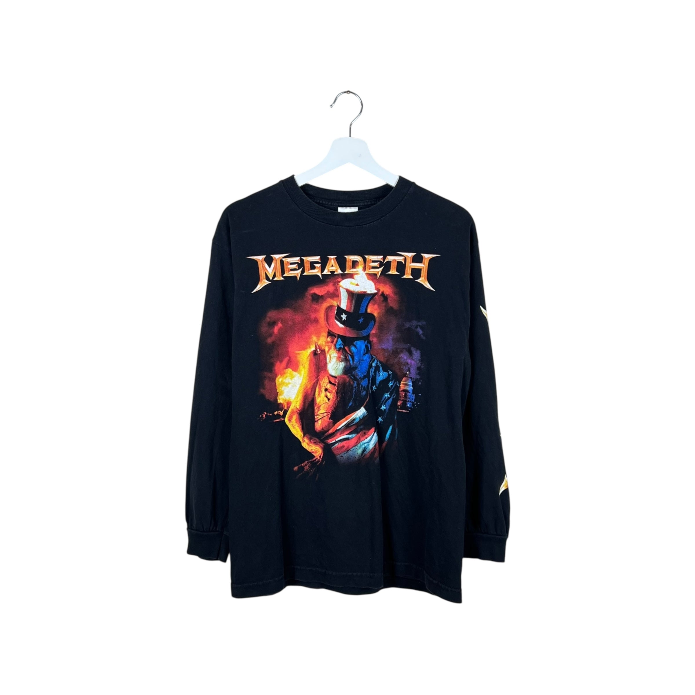 2005 Megadeth Uncle Sam Burning Flag Longsleeve Black