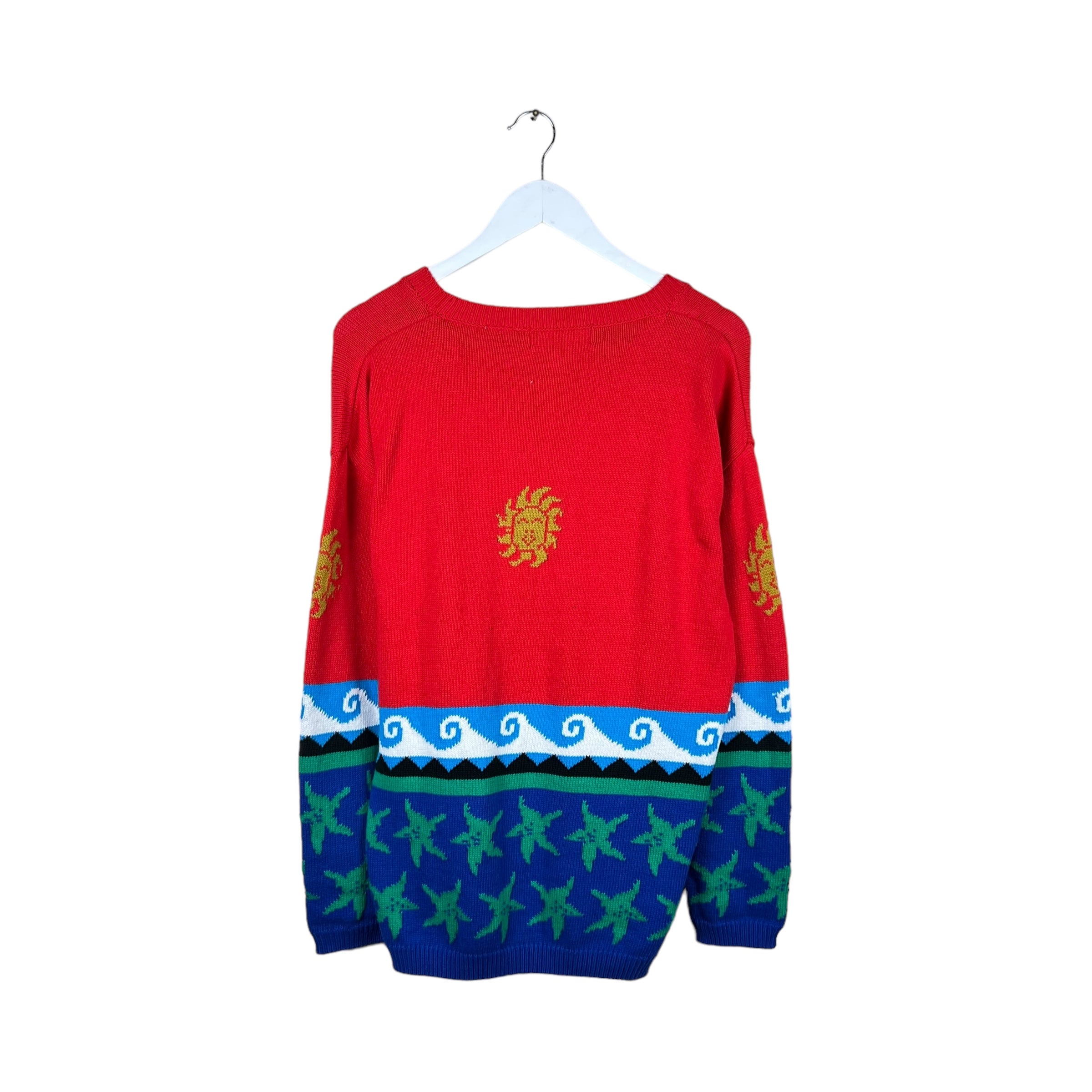 Vintage Principles Sun Graphic Cardigan Red