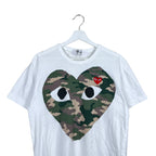Commes Des Garçon PLAY Camo Heart Tee White