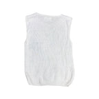 Vintage The Eagle’s Eye Peacock Knit Vest White