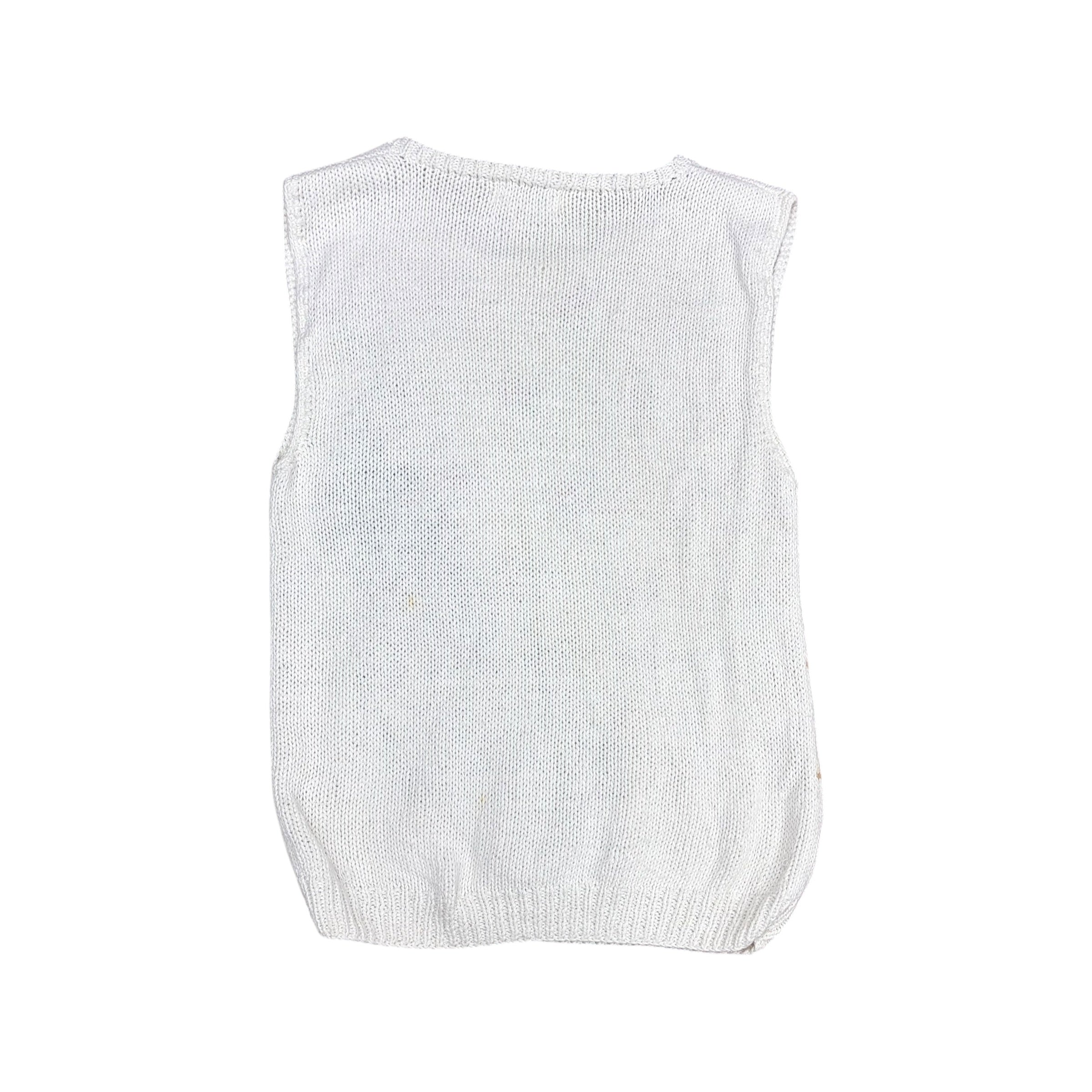 Vintage The Eagle’s Eye Peacock Knit Vest White