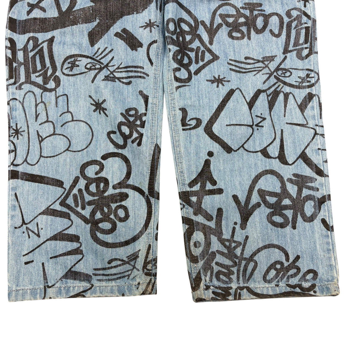 Vintage Coca-Cola Graffiti Print Relaxed Jeans