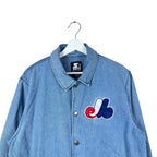 Vintage Starter MLB Montreal Expos Denim Jacket Mid Wash