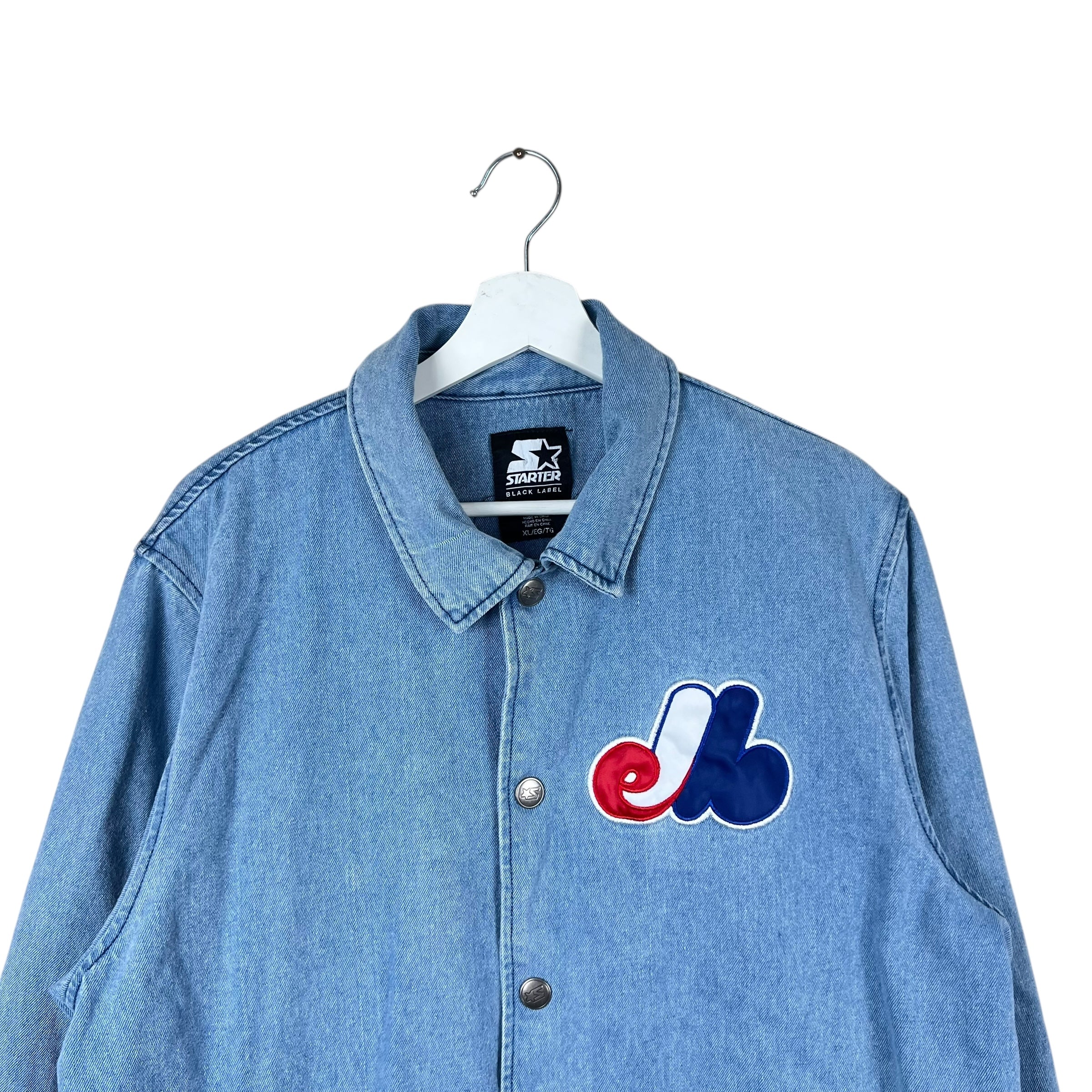 Vintage Starter MLB Montreal Expos Denim Jacket Mid Wash