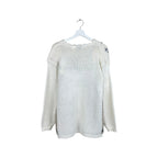 Vintage East West Clothing Women’s 3D Flower Print Knit Cream
