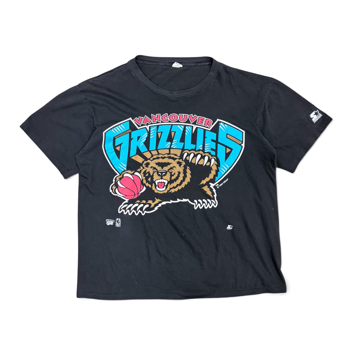 1994 Starter NBA Vancouver Grizzlies Logo Tee Black