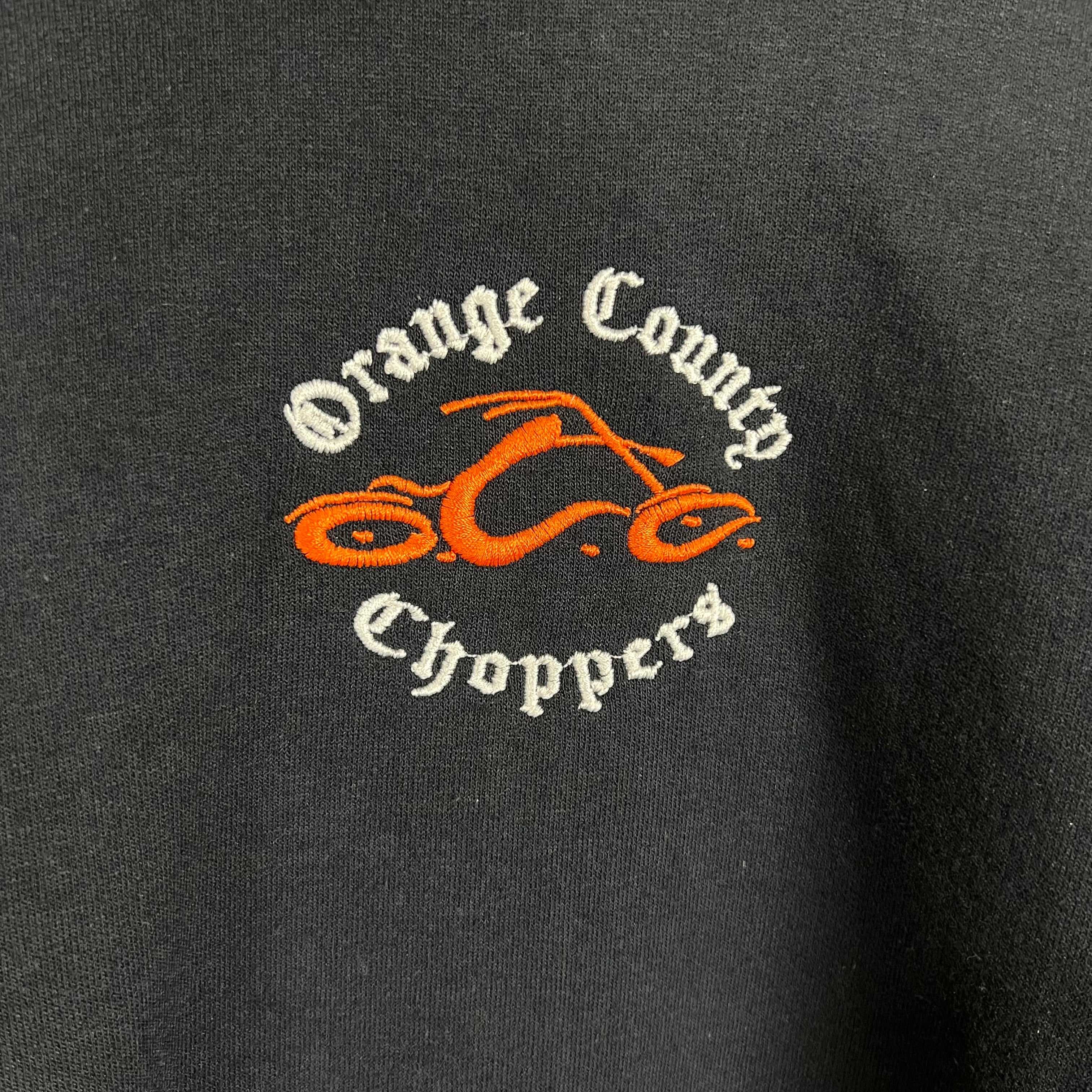Vintage Orange County Choppers Embroidered Logo Hoodie Black
