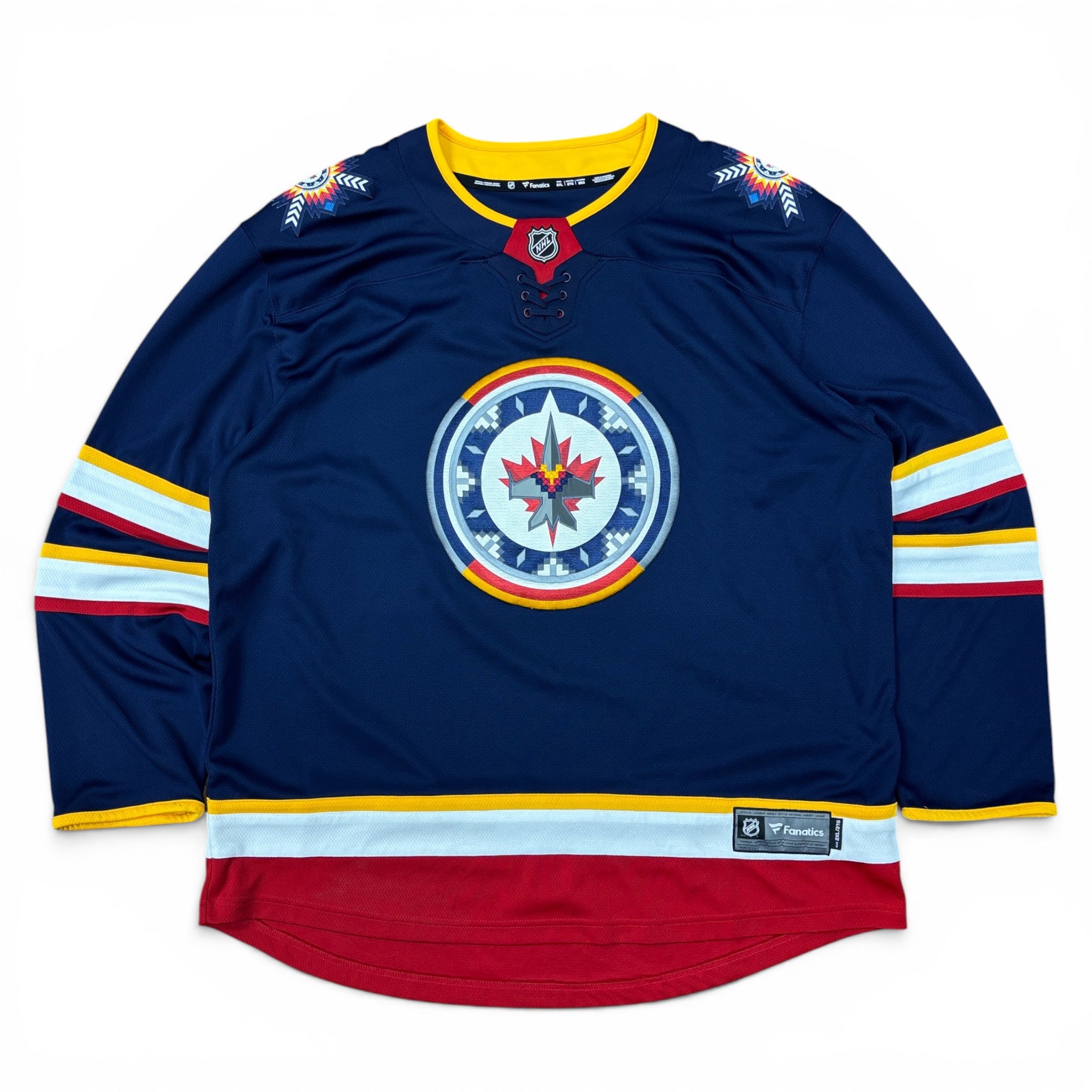 Vintage Fanatics NHLWinnipeg Jets WASAC Blank Jersey Navy