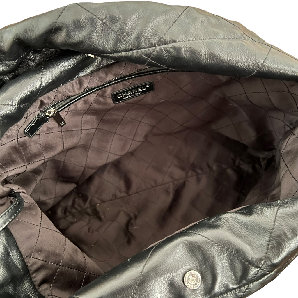 Chanel 22 Medium Calfskin Chain Bag Black