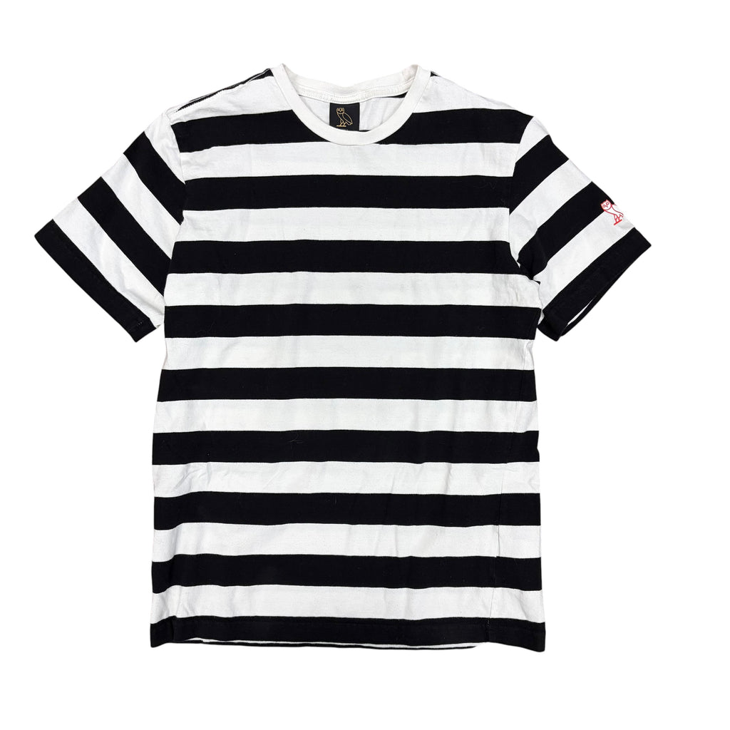 OVO Owl Logo Stripe Black/White Tee