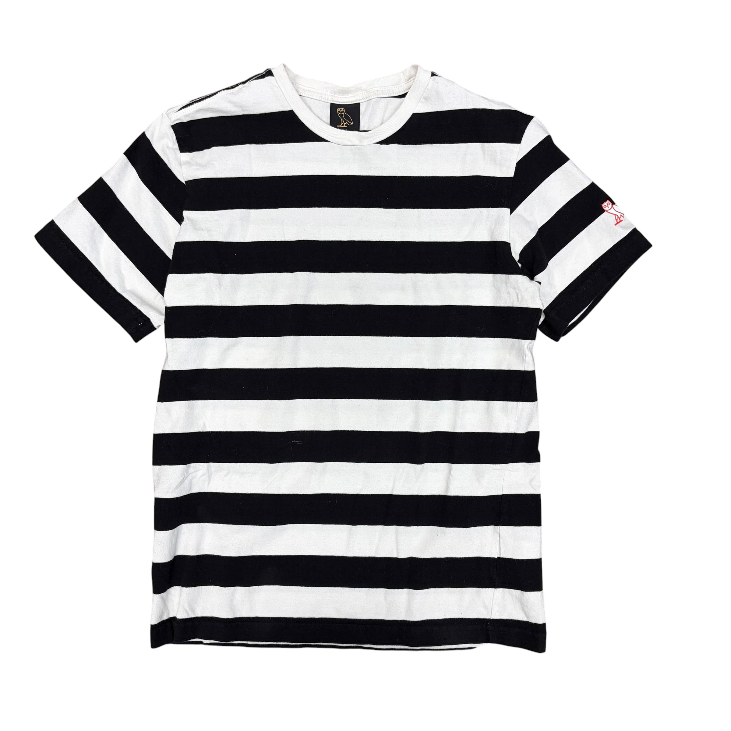 OVO Owl Logo Stripe Black/White Tee