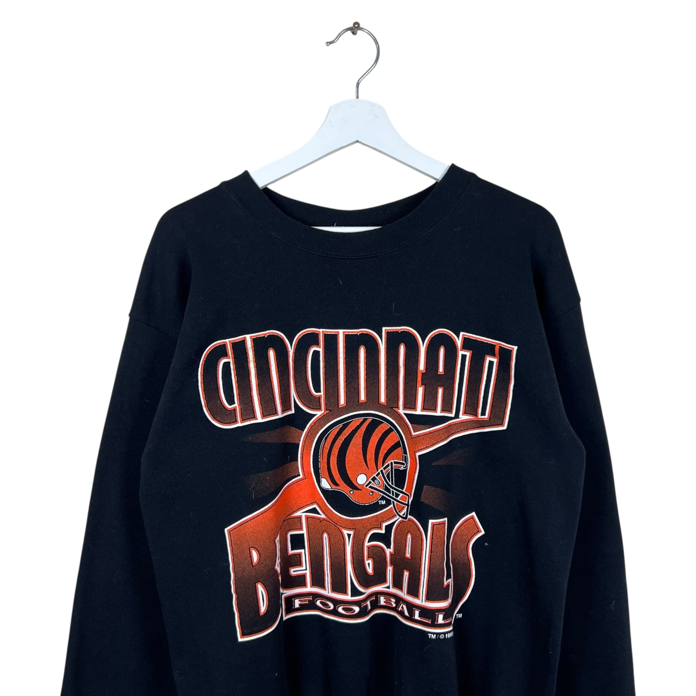 1995 Competitor NFL Cincinnati Bengals Logo Spellout Crewneck Black