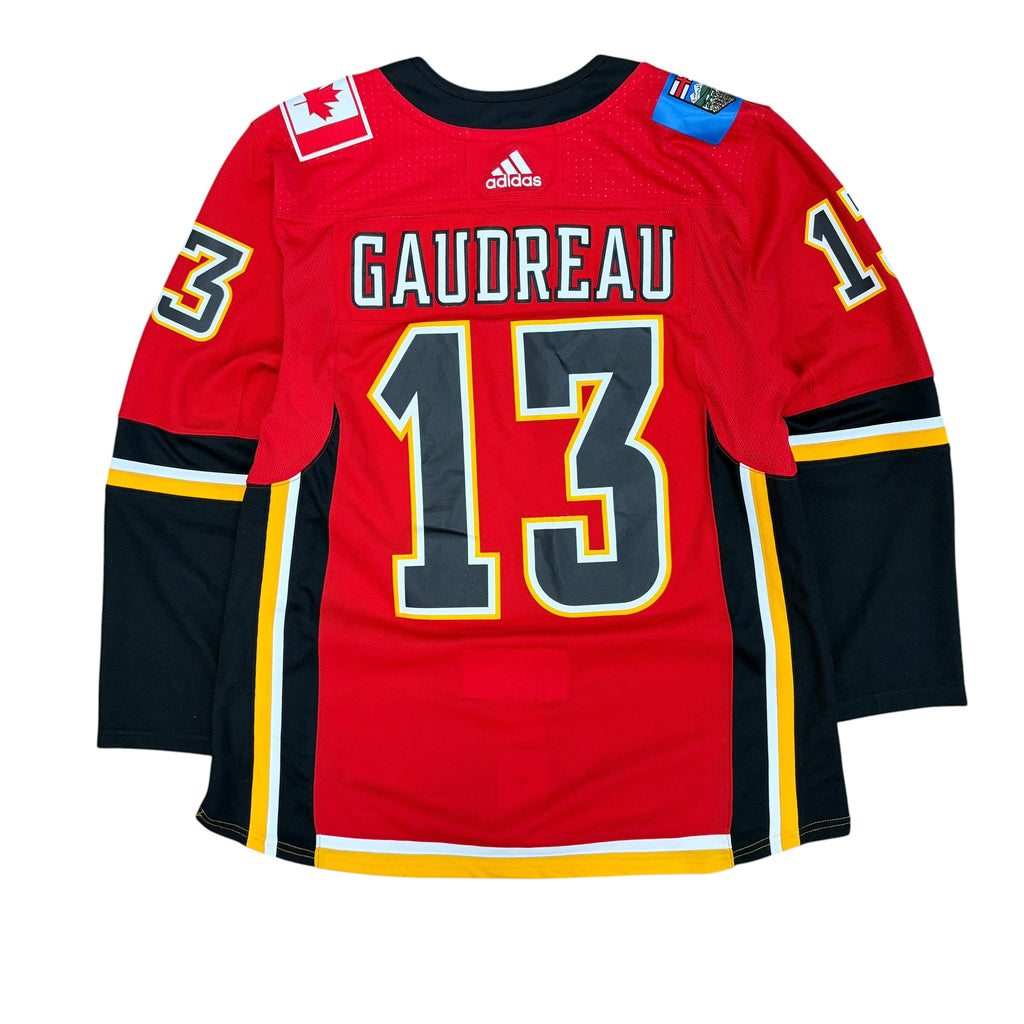 Adidas NHL Calgary Flames Johnny Gaudreau Home Hockey Jersey Red