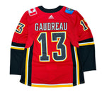 Adidas NHL Calgary Flames Johnny Gaudreau Home Hockey Jersey Red